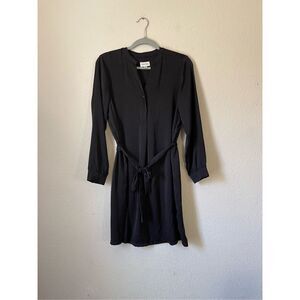 Frank and oak black popover Henley shirt dress size xs‎